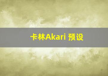 卡林Akari 预设